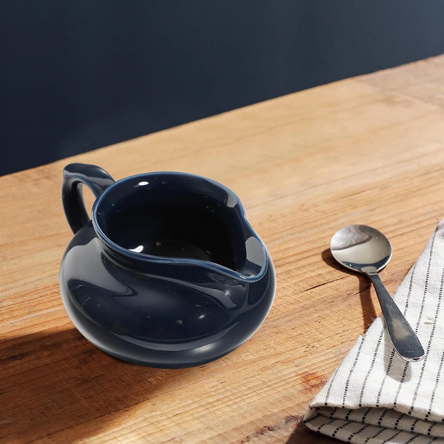 Ceramic Gravy Boat Single Piece Blue for Individual Serving