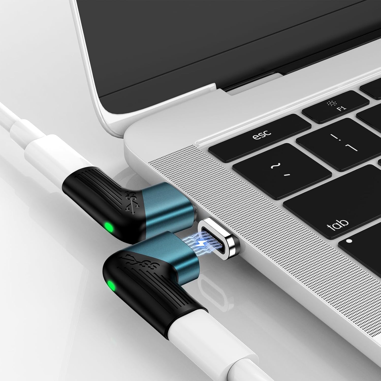 ZBF USB C Magnetic Adapter 240W Magnetic Type C Adapter Detachable(2PCS) Fast Charging 40Gbps Data Transfer 24 Pin C Connector for MacBook Pro/Air Video Output Mostly C to C Devices(USB-C, 24 Pins)