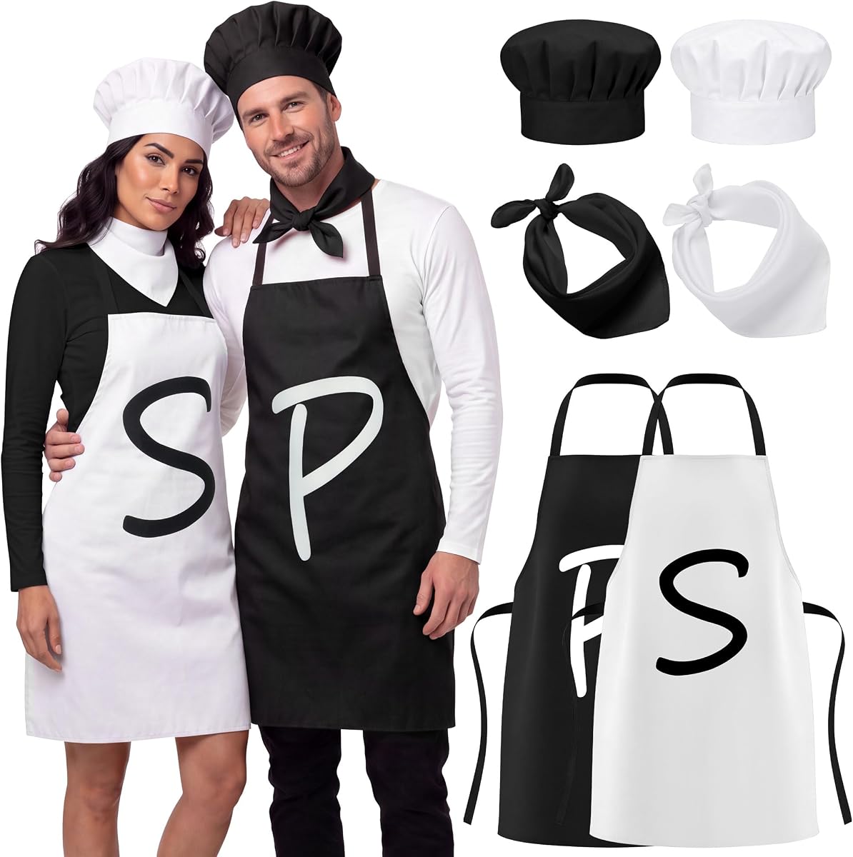 6PCS Halloween Couples Costume Set Ketchup Mustard Salt Pepper Cosplay Adult Theme Party Costume for Men Women