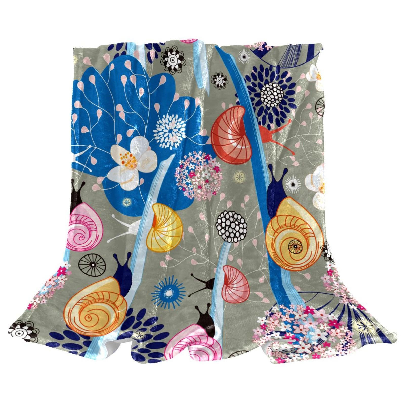 Couverture polaire fleur d'escargot plaid chaud et doux 150x200 cm pour lit