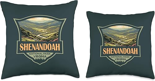 Miniatura 3 de Shenandoah National Park USA Outdoor Merch Shenandoah National Park Illustration Travel Retro Badge - Almohada de viaje, 16 x 16 pulgadas, multicolor