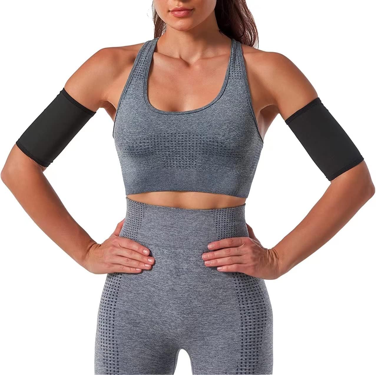 huiming Women's Arm Trimmers Compression Sleeve Sweat Bands Slimmers for Workout Sport - Image 7