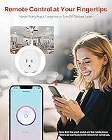Vista 4 de VEVOR Enchufe inteligente, salida inteligente WiFi compatible con Alexa y Google Home, enchufes WiFi con programación, control de aplicaciones