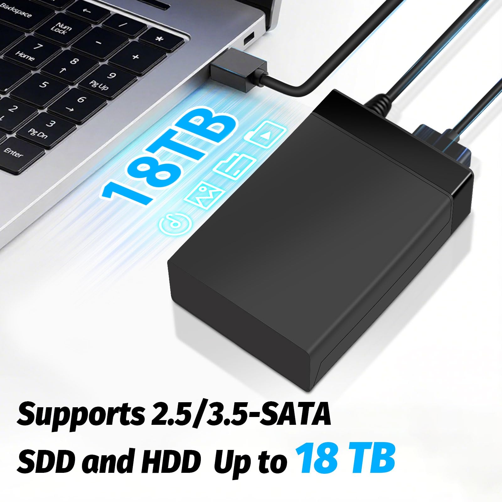 Docking Station USB 3.0 Per HDD/SSD SATA Da 2.5 E 3.5 Pollici – Supporto UASP, Fino A 24 TB, Alimentazione 12V
