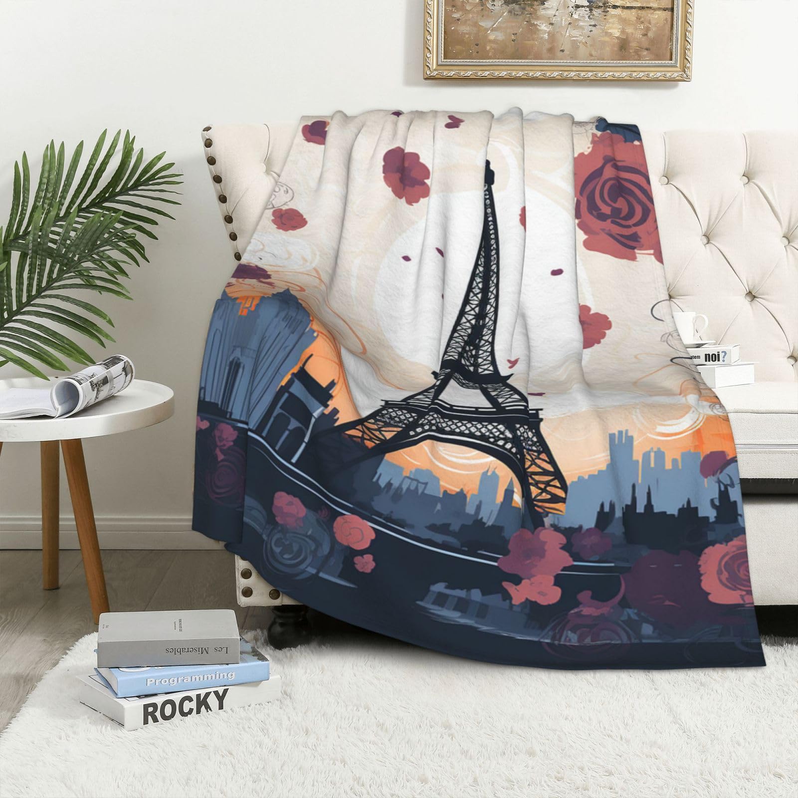 Couverture polaire lit motif Paris Eiffel le cadeau romantique et chaleureux idéal