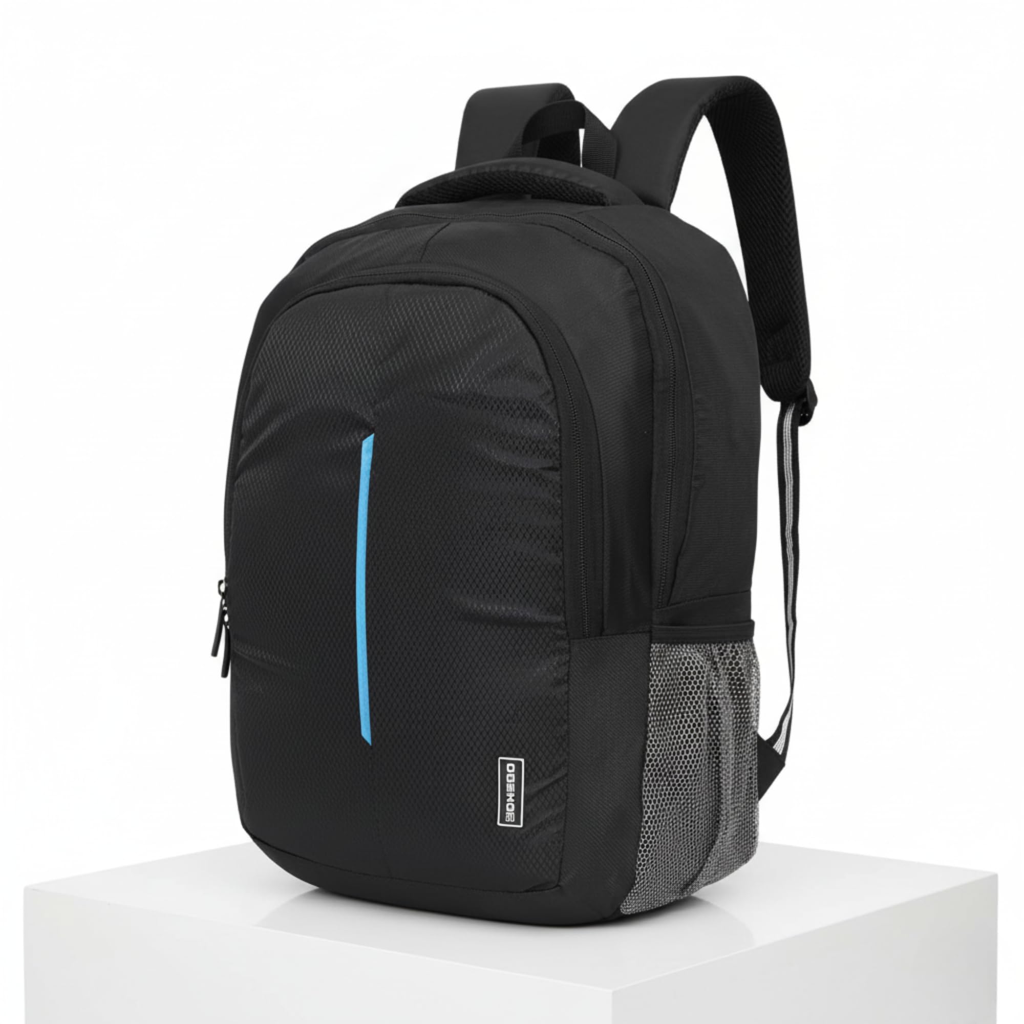 Sleek & Unisex Laptop Backpack, Water-Resistant College Bag for Men & Women, Casual Travel Backpack for Work, Fits 15.6-Inch Laptop - Black