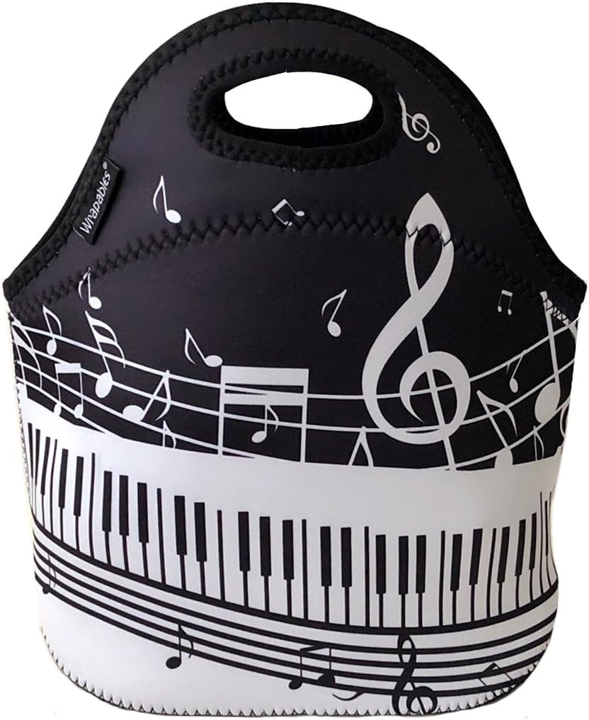 Wrapables Insulated Neoprene Lunch Bag, Musical Notes