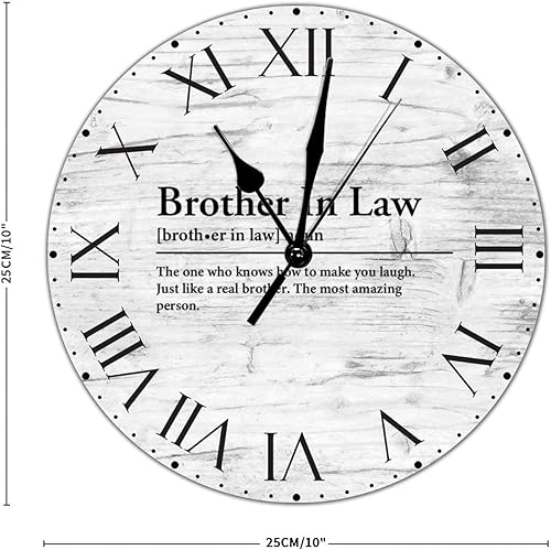 Miniatura 230 de Reloj de pared de PVC con definición de cuñado, reloj de pared redondo con citas espirituales, números romanos, tipografía, arte de pared, 8.8