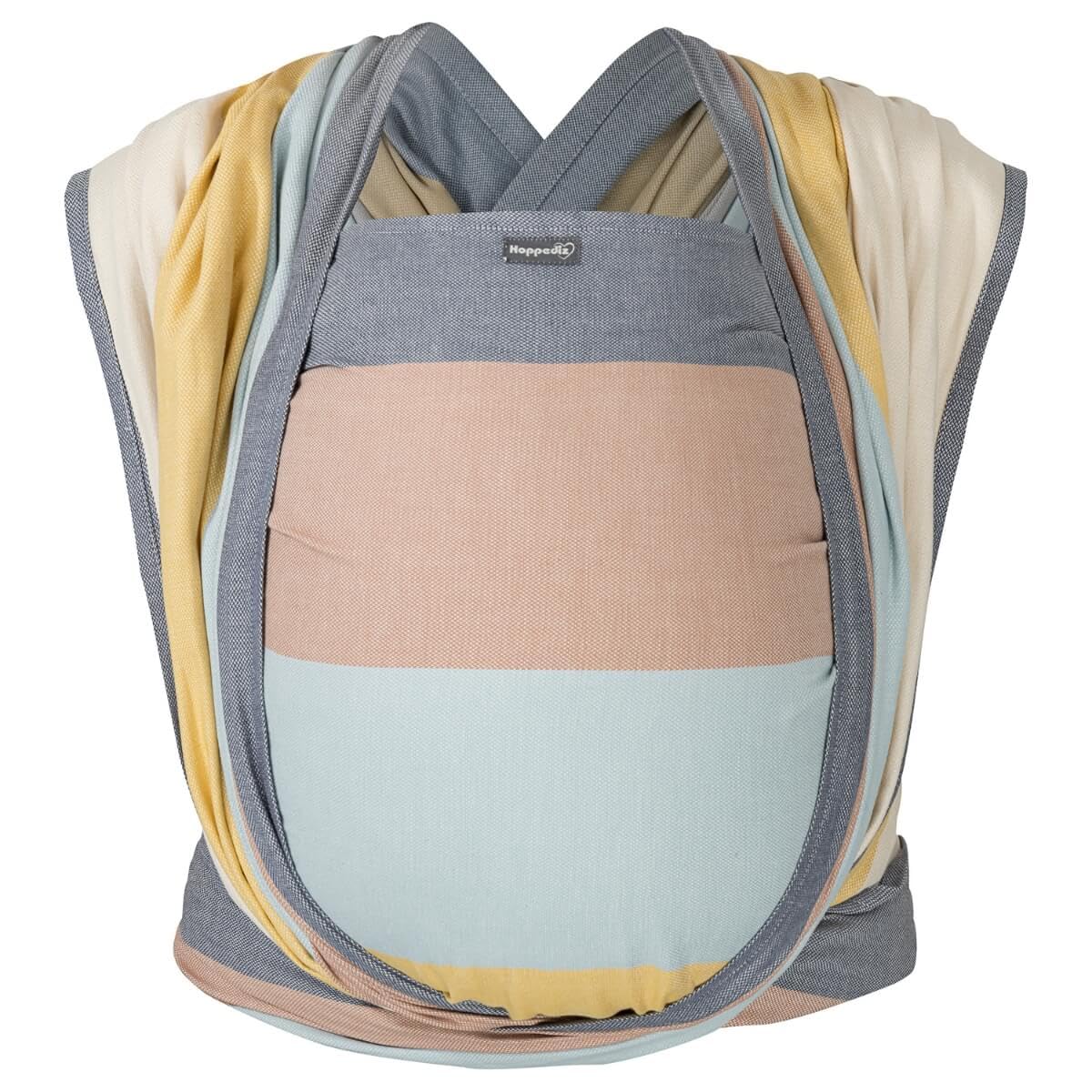 Hoppediz Baby-Tragetuch, Porto, 4,60 m | Ab Geburt, Neugeboren bis Kleinkind, Ultraleichtes Sommertuch, 100% Baumwolle