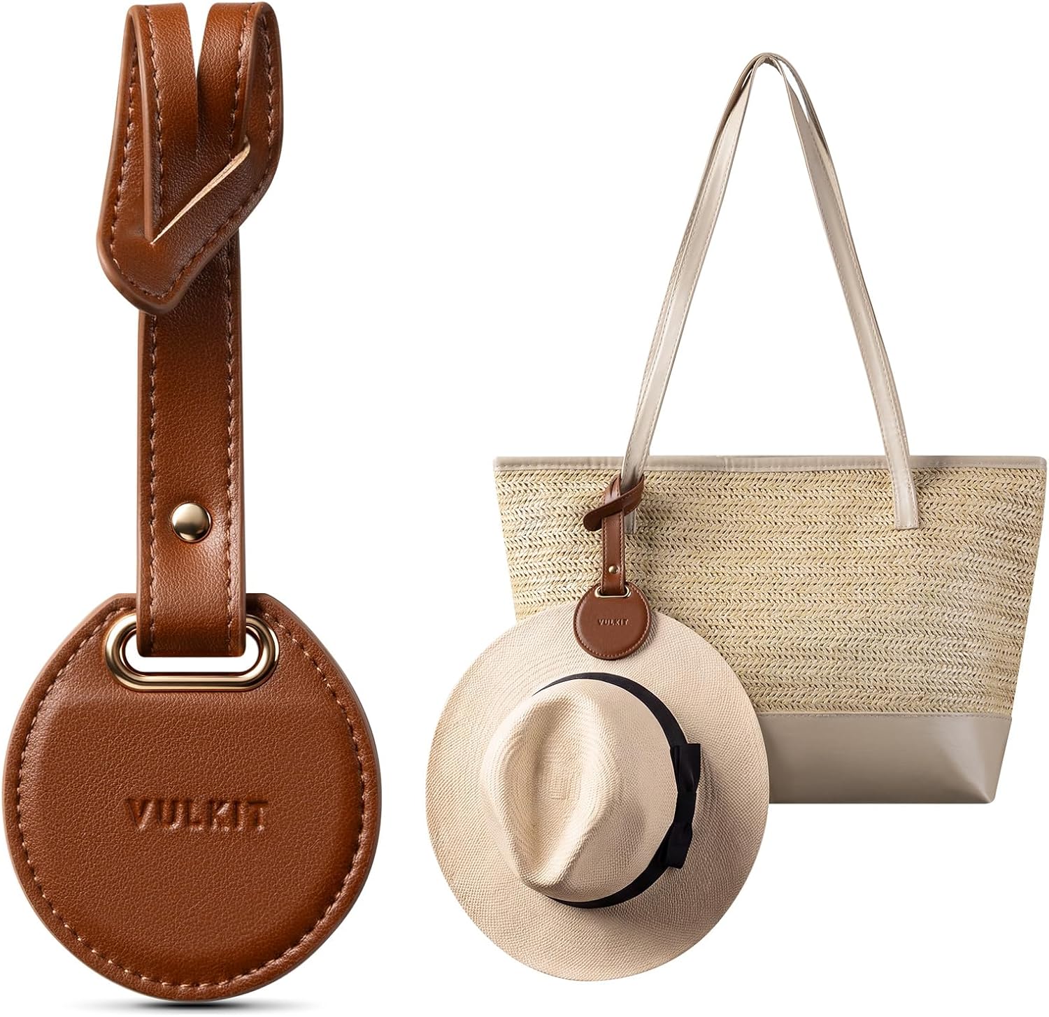 VULKIT Leather Magnetic Hat Clip for Bags Backpacks Beach Travel Gift