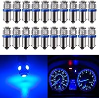 Vista 11 de BlyilyB - Paquete de 20 bombillas LED blancas BA9S T11 T4W 64111 de bayoneta en miniatura con base de un solo contacto 5SMD 5050 para luces