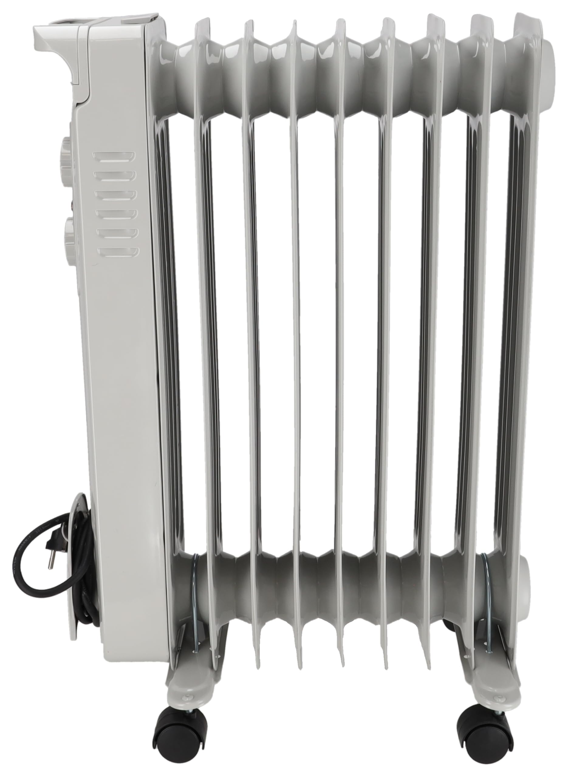 Ölradiator mit Lüftung DESCON 2000 W + 400 W, Heizgerät zur Zusatzbeheizung, Thermostat, Temperaturregelung, Lüfter, Transportrollen, Kipp- und Überhitzungsschutz