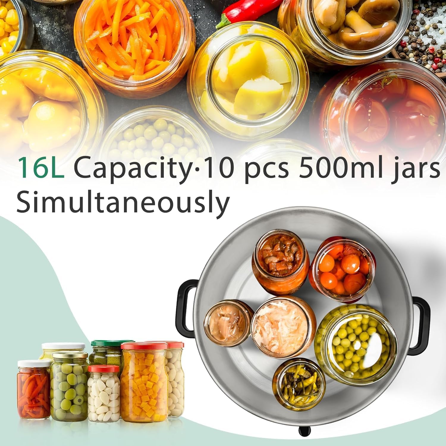 14.5QT Electric Water Bath Canning Machine, Equipped with Temperature Knob Control and Timer Automatic Insulation, Suitable for Beginners and Professionals to Make Canned Fruits, Jams, Pickles, Etc