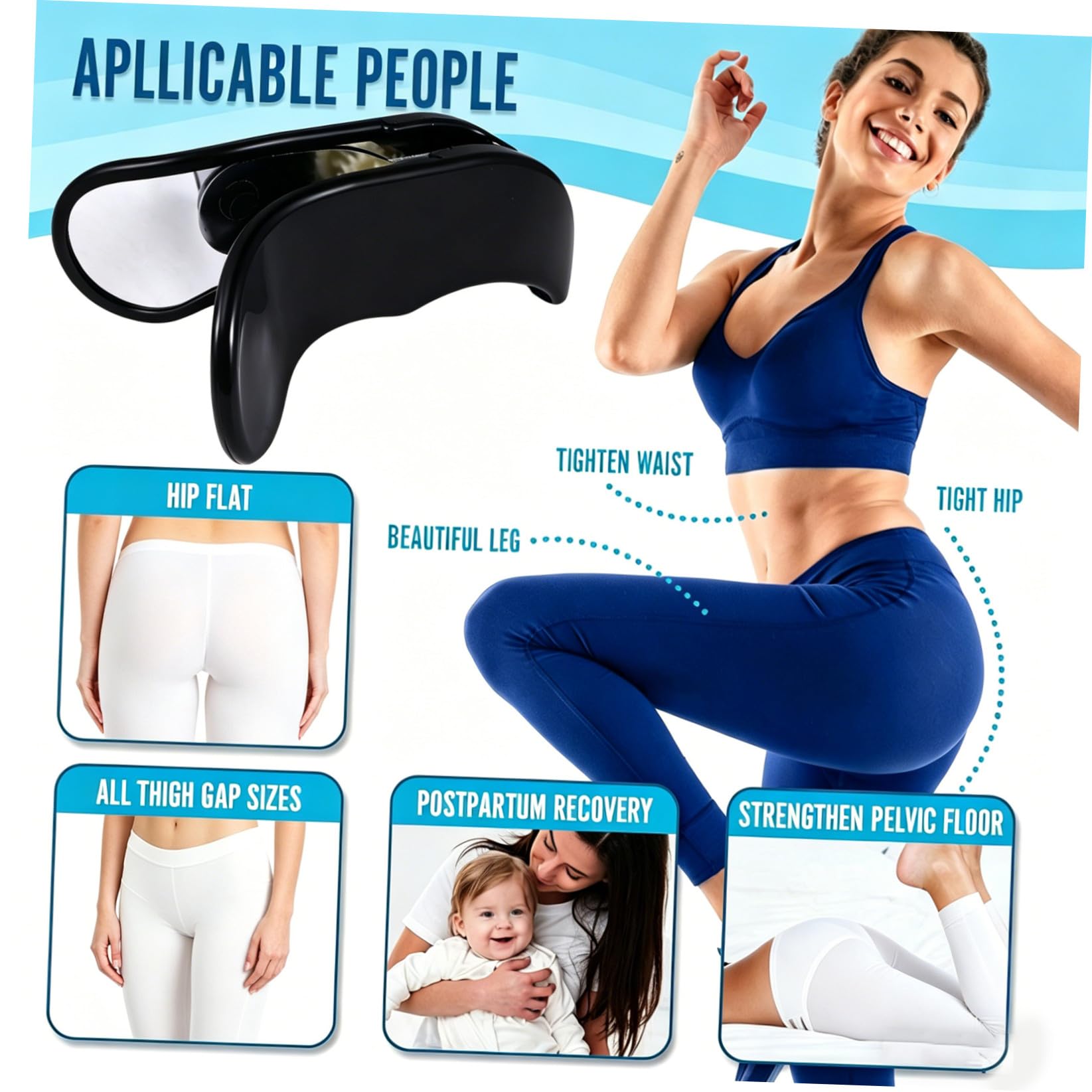 Toyvian Entrenador de Cadera para Mujeres Ligero de Abs, Ejercitador de Glúteos y Muslos Interiores para Entrenamiento en Casa y Tonificación Eficaz