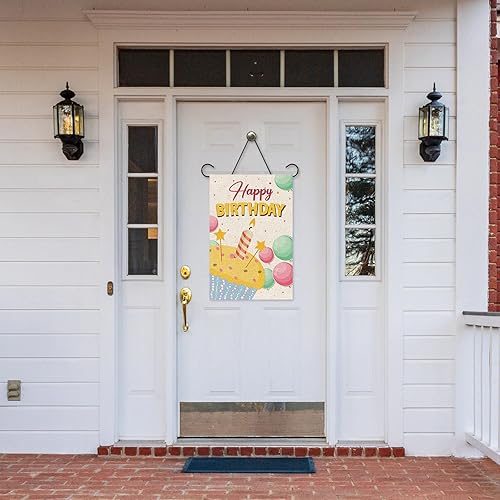 Miniatura 4 de INNORU Bandera de jardín de feliz cumpleaños, letrero de fiesta de cumpleaños para niños y niñas, primer cumpleaños, decoración de césped para