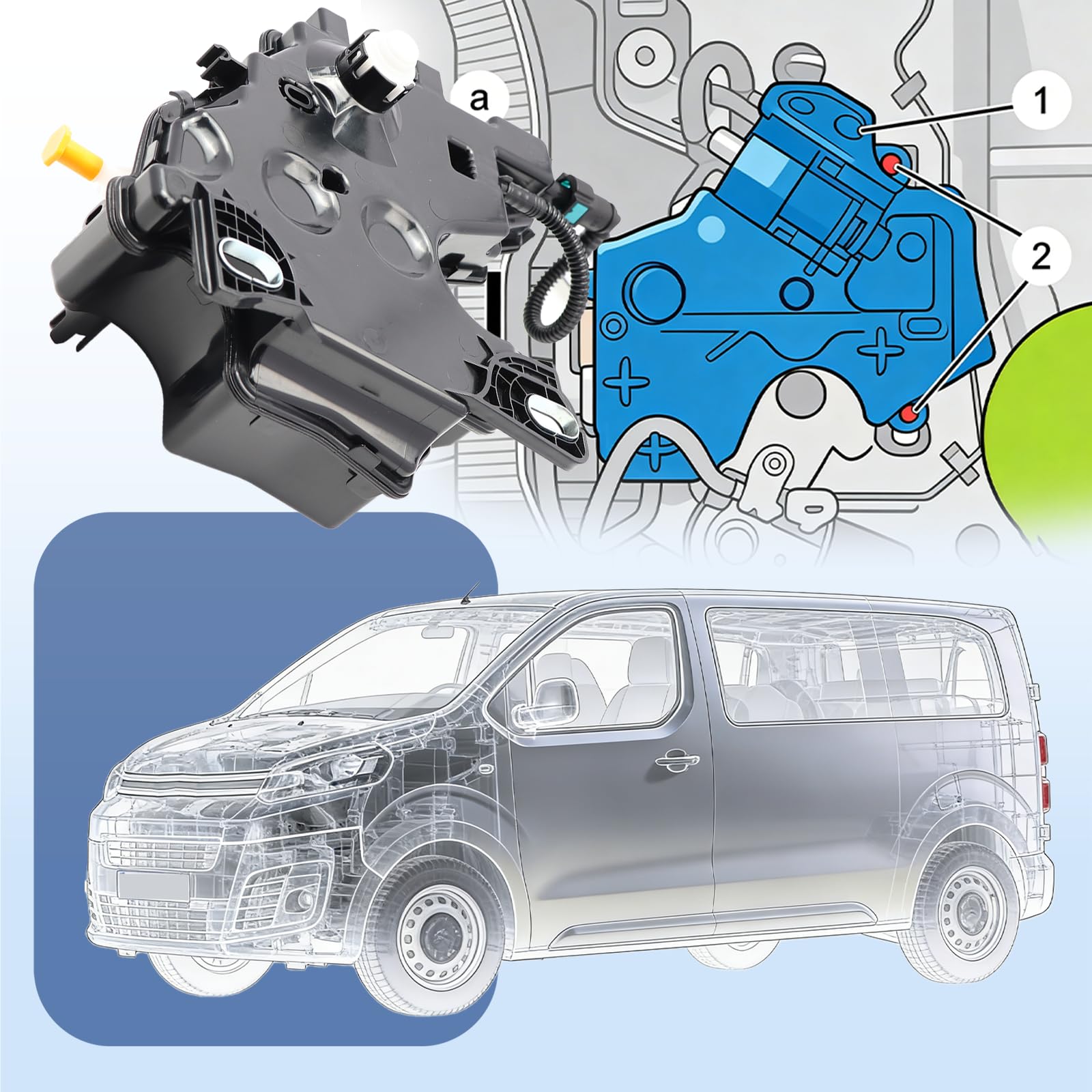 Réservoir Cérine Additif FAP 9817154080 avec Jumpy III Spacetourer Vivaro C Zafira Life 3008 II 5008 II Expert Traveller