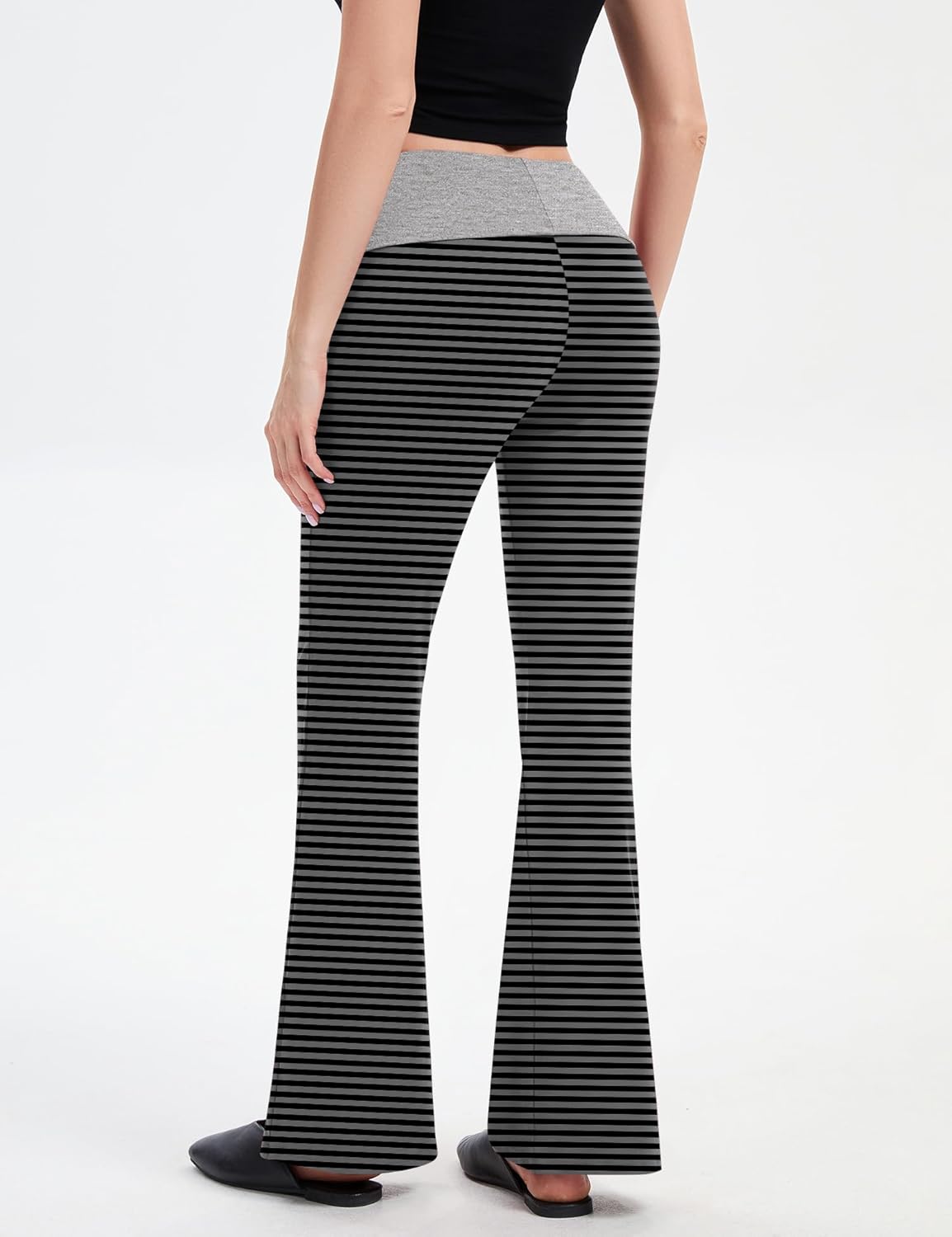 Rapbin Fold Over Flare Leggings for Women Yoga Pants Y2k Lounge Sweatpants Workout Athletic Joggers Slim Fit Bottoms 2026 - Image 4