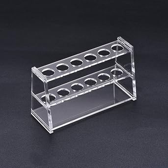 Acrylic Test Tube Holder Rack 6 Wells,10ml-16ml Centrifuge Tubes Clear Lab Tube Racks for Laboratory Exhibition Bar 10ml,6 Wells