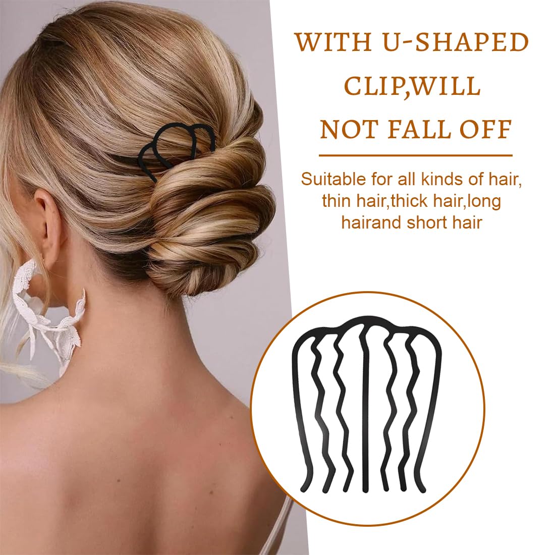 6 Pezzi Pettinini Fermacapelli, Francese Fermagli,Accessorio per Capelli Coroncina Pettine per Capelli da Sposa,LateraliPettine Francese Fermagli per Capelli, per Donne e Ragazze