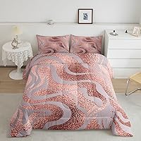 Vista 27 de Erosebridal Juego de edredón rosa para niñas, ropa de cama con estampado de animales para niños y adolescentes, juego de ropa de cama colorido