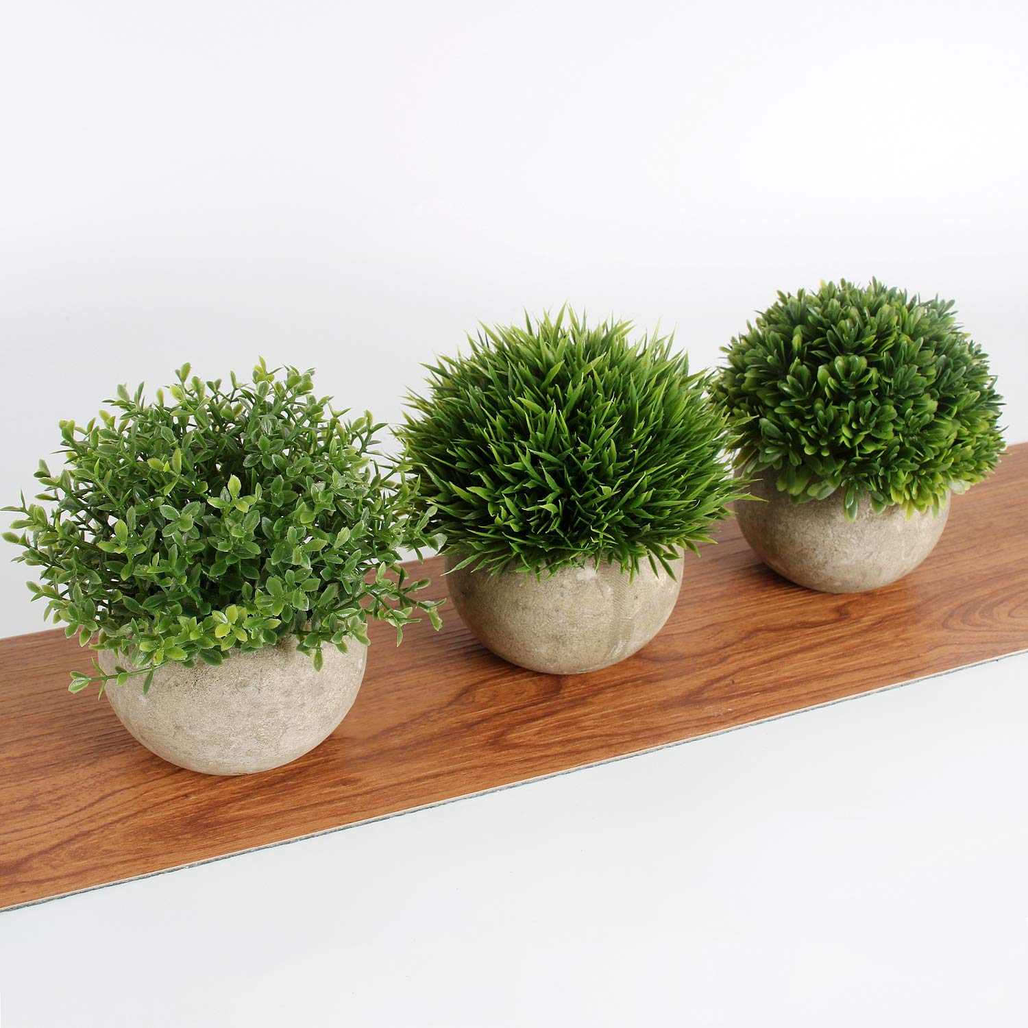 GoMaihe Plantas Artificiales Plásticas de Maceta, 3Piezas, Planta Artificial Decorativa, Adecuado para El Hogar Oficina Decoración Jardín Baño Cocina Balcón Planta Falsa Decorativas