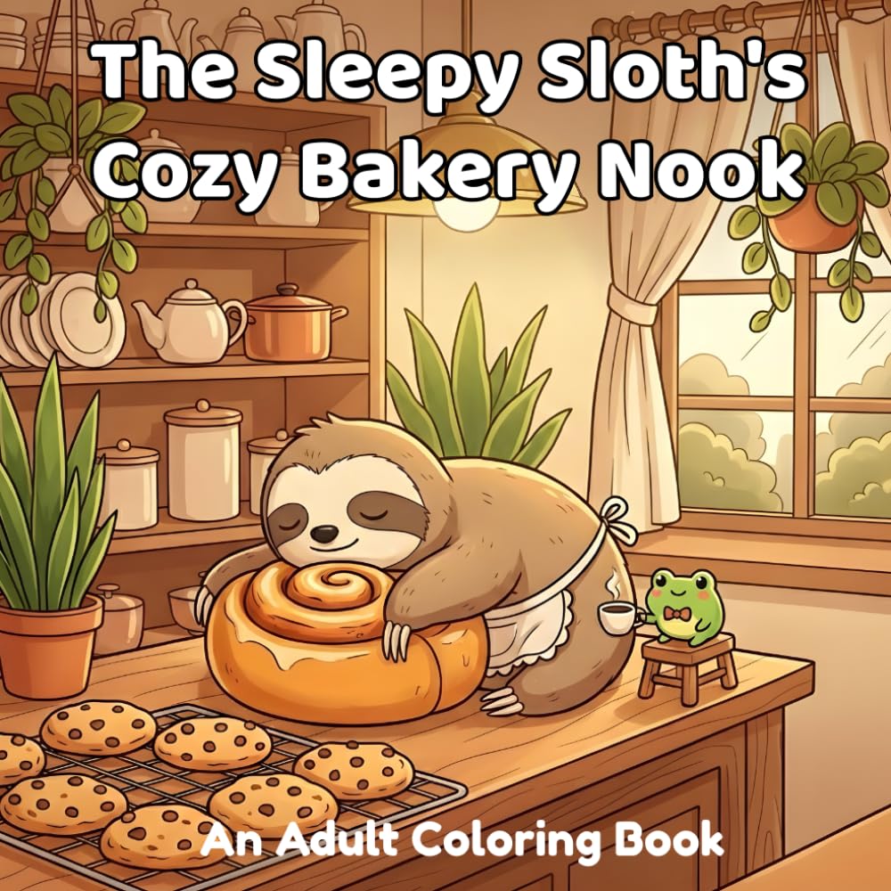 The Sleepy Sloth's Cozy Bakery Nook: Relaxing Scenes of Oversized Pastries, Gentle Friends, and Quiet Moments. (Cozy Bakery Animals)