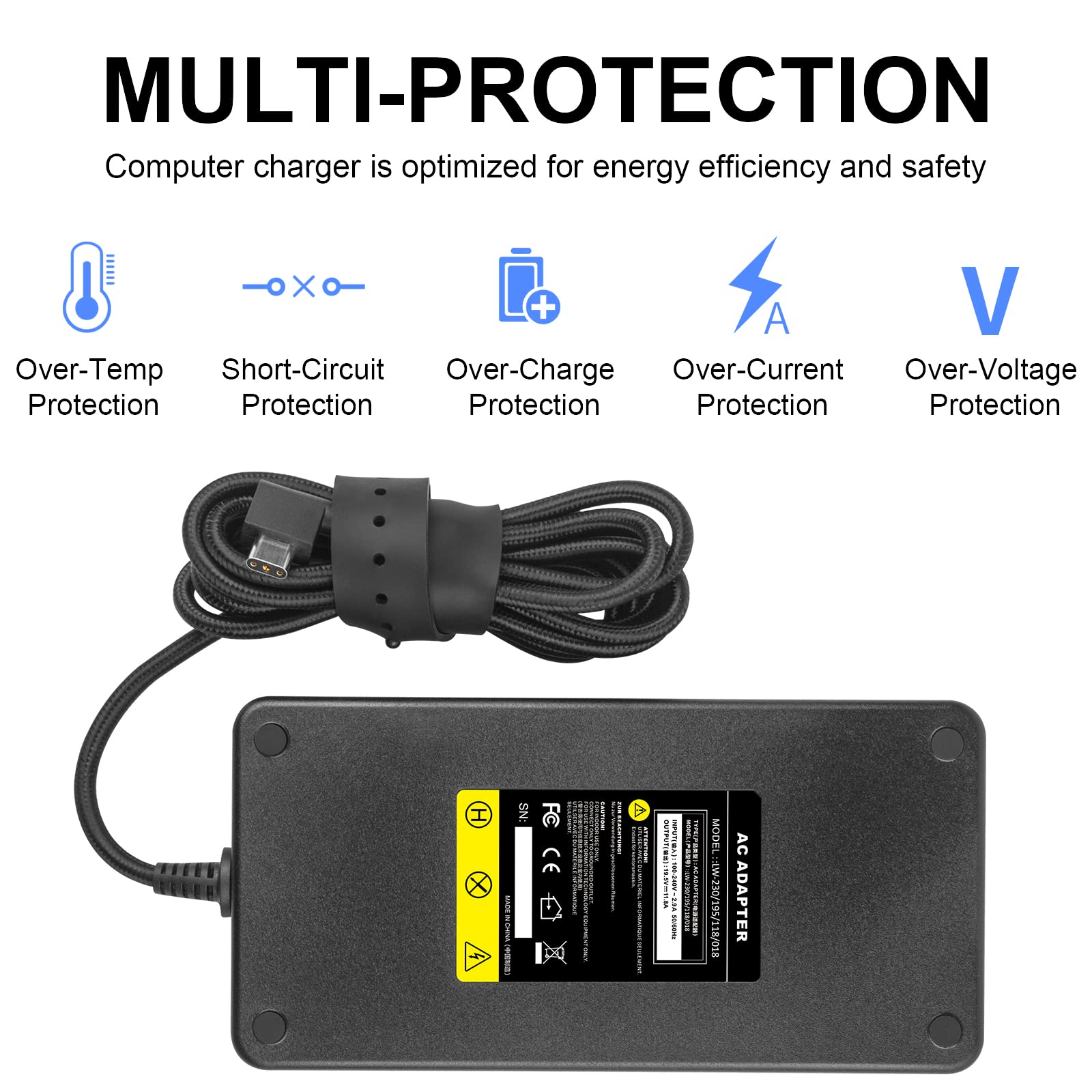 Razer 230W ACアダプター Amazon.com: 230W 19.5V 11.8A Razer Blade Charger, 3-Prong AC