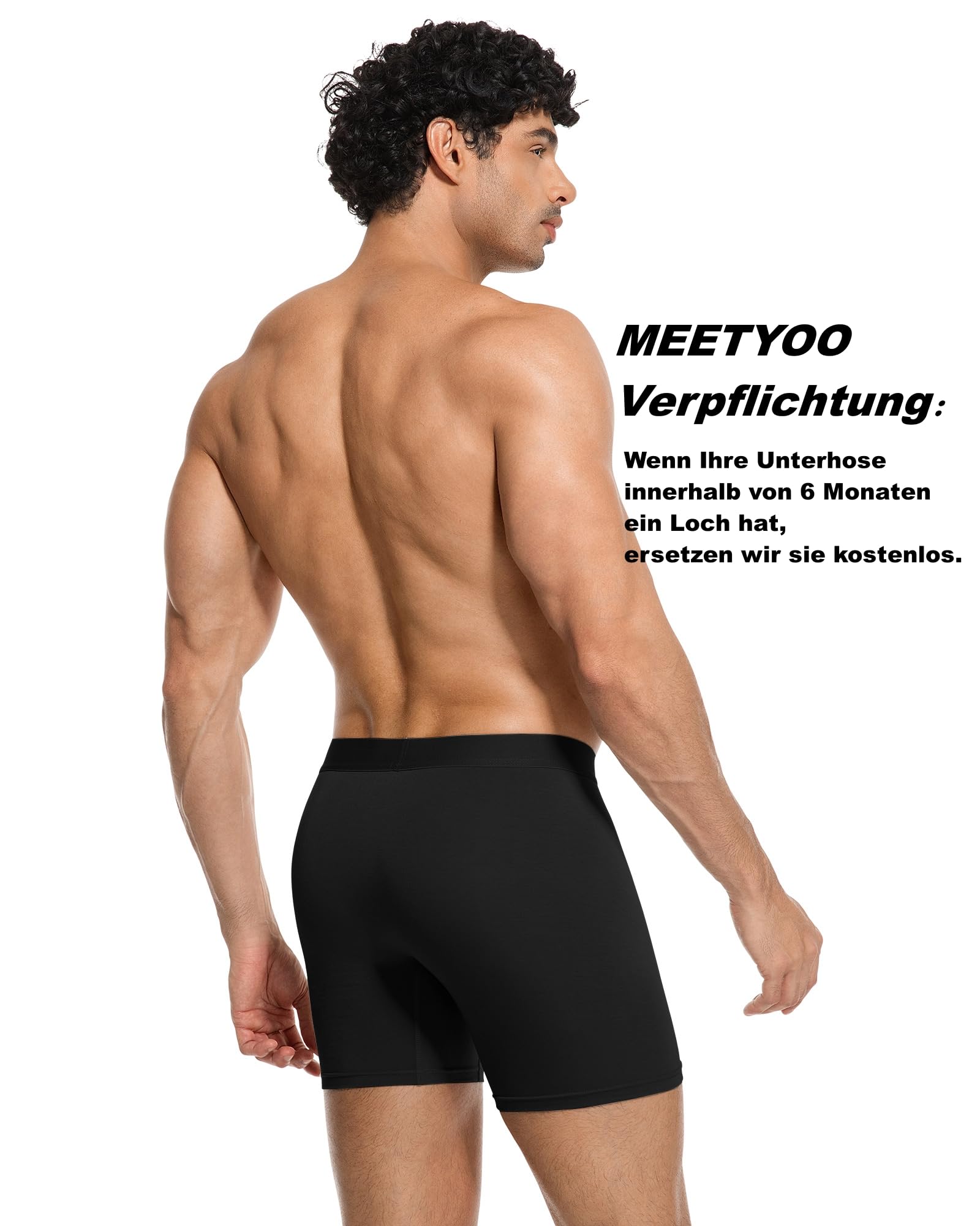 MEETYOO 3/5er Pack Lange Boxershorts Herren & Bambus Unterhosen Männer, Hautfreundlich, Atmungsaktiv-Verstärkte Nähte und das Anti-Roll-Saumdesign