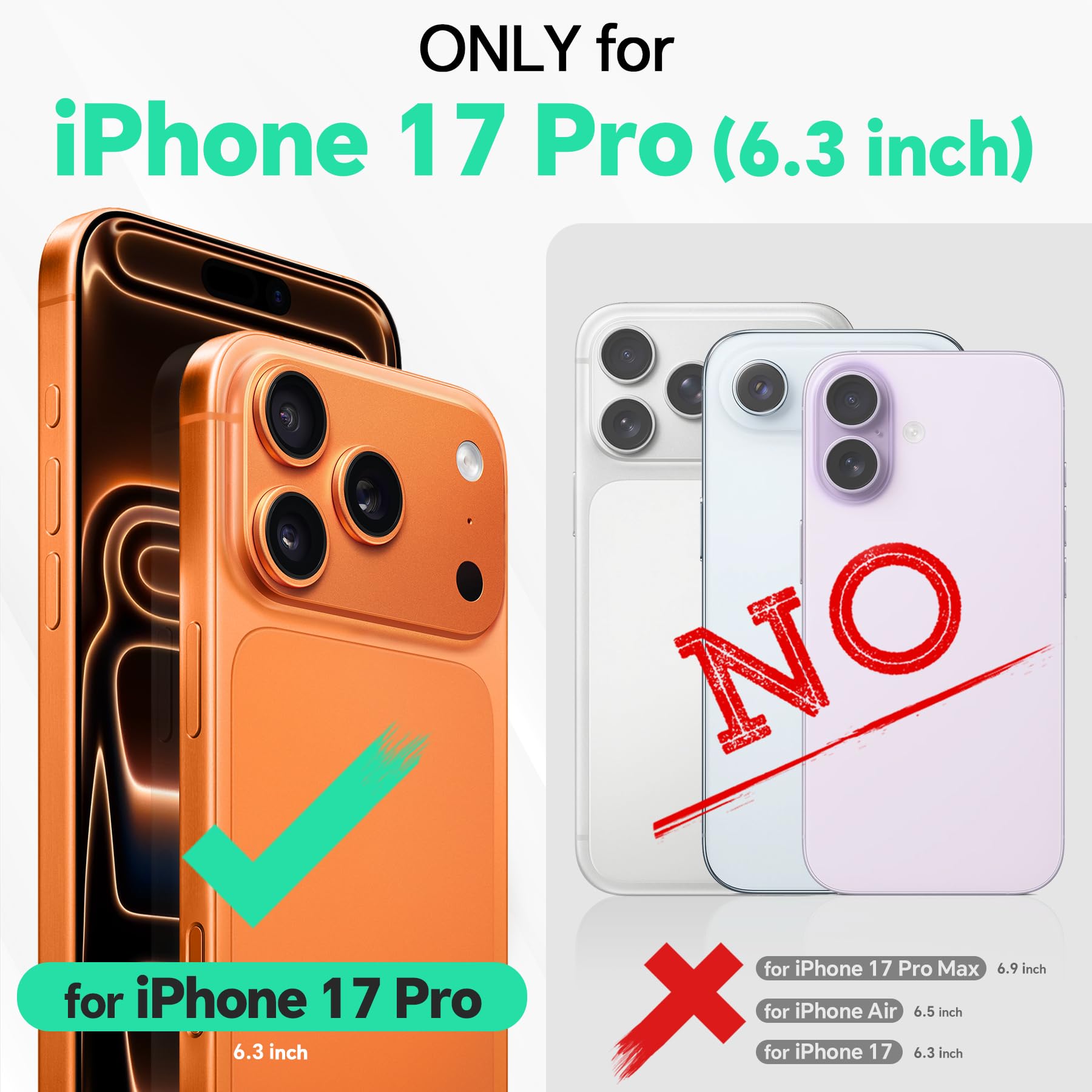 TUCCH Cover 2 in 1 per iPhone 17 Pro 6,3-pollici 5G 2025 [Blocco RFID] | Custodia Pelle PU Antiurto Portafoglio [Slot Schede] Cinturino Rimovibile Flip Cover Cavalletto Magnetica, Arancione Cosmico