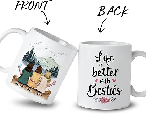 Miniatura 66 de Gossby Taza de café personalizada para mejor amiga, regalo personalizado para mejor amiga con diseño, nombre, Navidad, cumpleaños, regalo de amistad