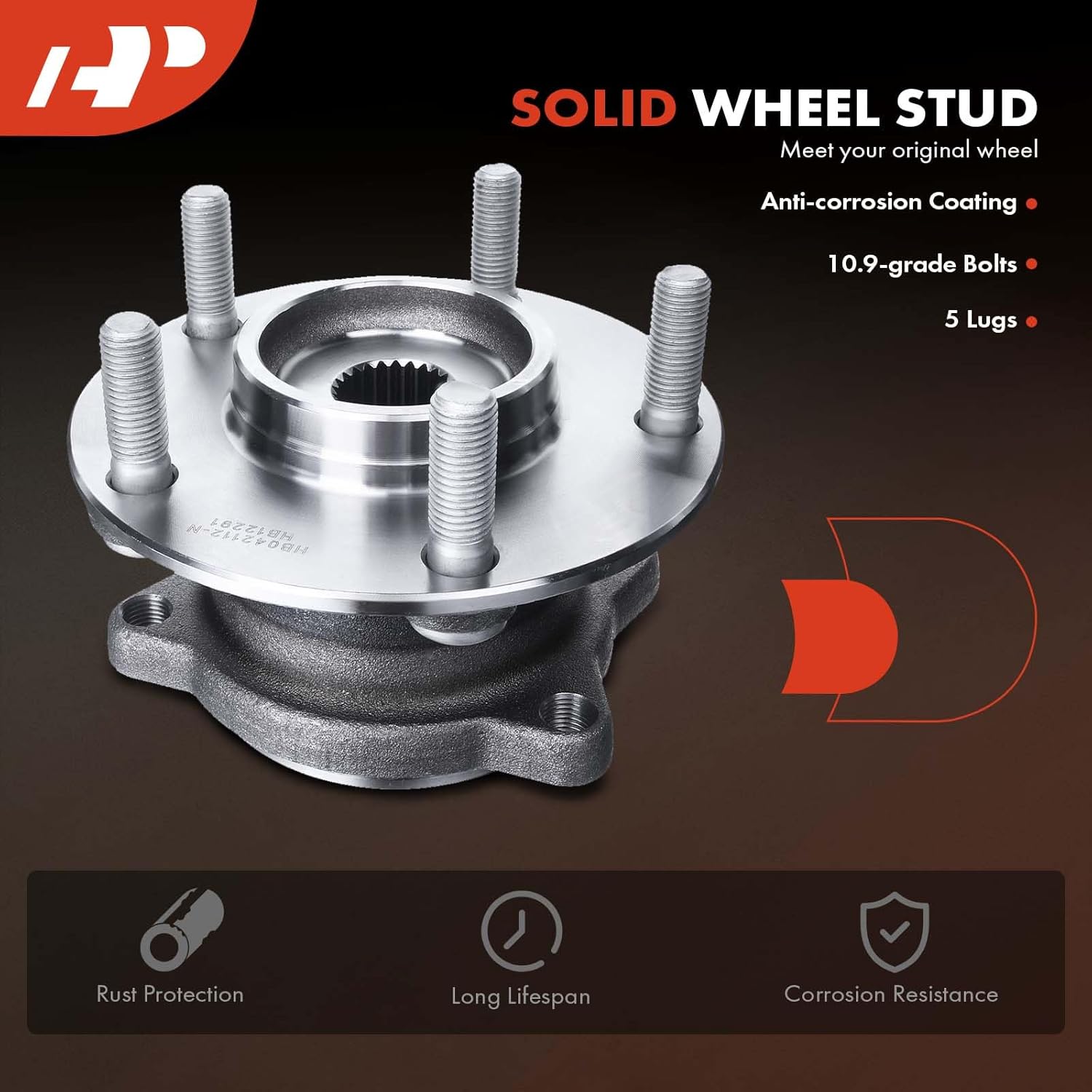 A-Premium Rear Wheel Bearing and Hub Assembly with 5-Lug Compatible with Mitsubishi Endeavor 2004-2008/2010-2011, AWD Only