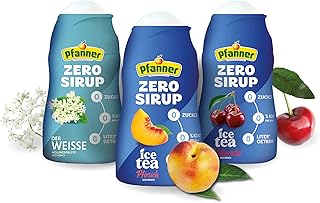 Pfanner Zero Sirups im Bundle - Ice Tea Wildkirsche, Eistee Pfirsich und der Weisse (3 x 57 ml) – Zuckerfreier Getränkesirup für je 8 L Eistee – kalorienfrei & ohne Zucker – Pfanner Eistee Geschmack