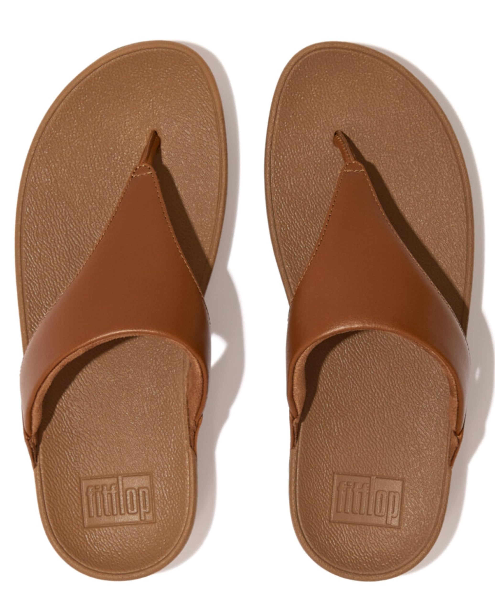 Fitflop Women's Lulu Leather Flip Flops, Toe-Post Sandals, Comfortable with Natural Arch Support - Light Tan - 4 UK