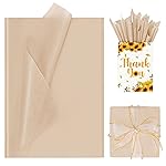 Larcenciel 100 Sheets Kraft Brown Tissue Paper, Vintage Tan Gift Wrapping Tissue Paper for Gift Bags Packaging, Rustic Boho Art Tissue for Holiday Birthday Wedding DIY Project Crafts Decor, 20x14 Inch