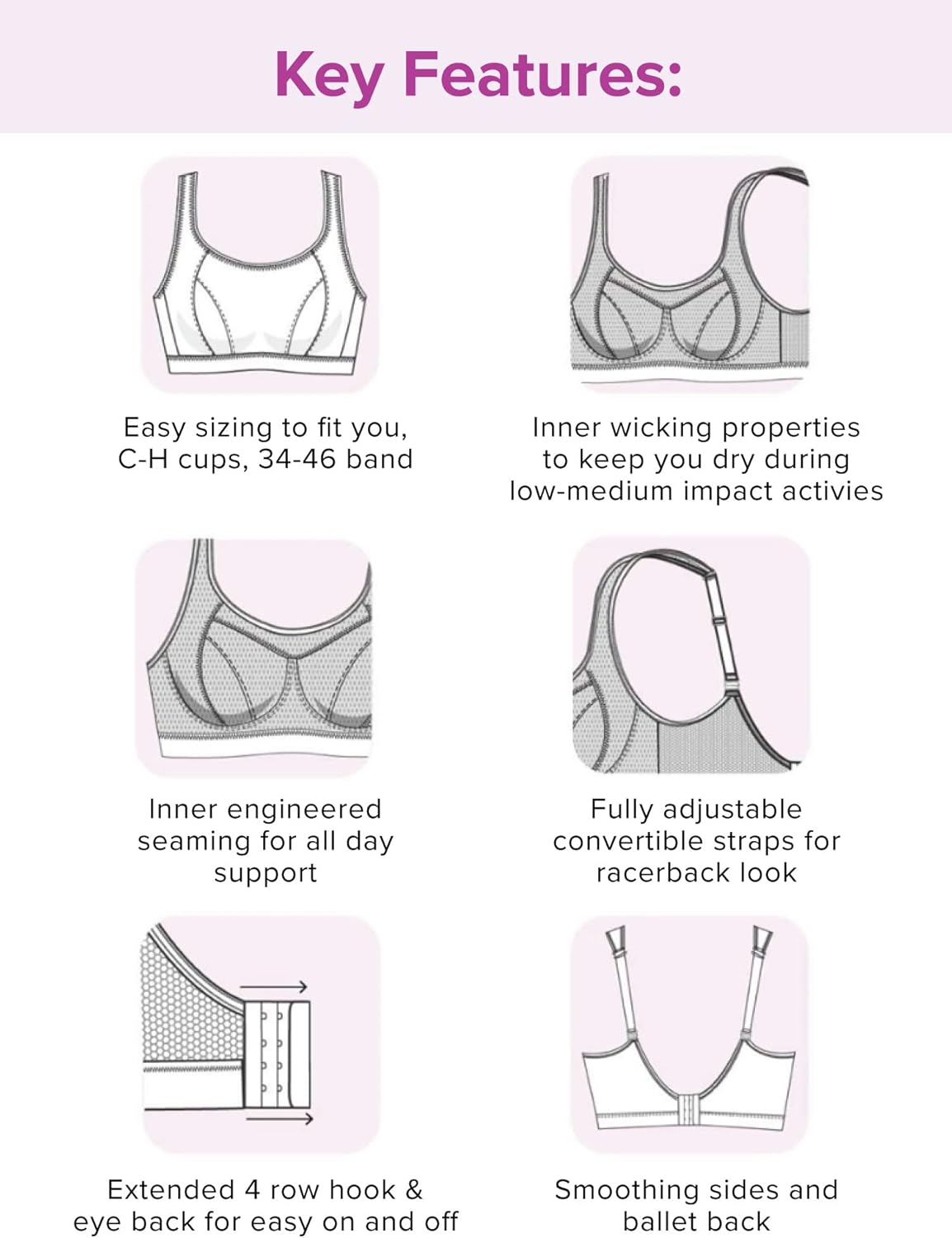 Curvy Couture Plus Size Women Support Large Bust, Perfect Workout, High Impact Sports Bra
