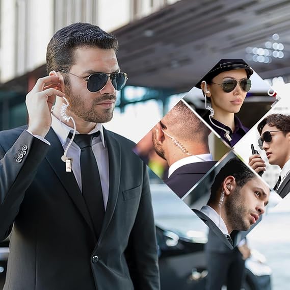 Agent Costume Set, Secret Service Costume Accessory Security Guard Kit Include Black Ties, Spy Earpiece, Sunglasses
