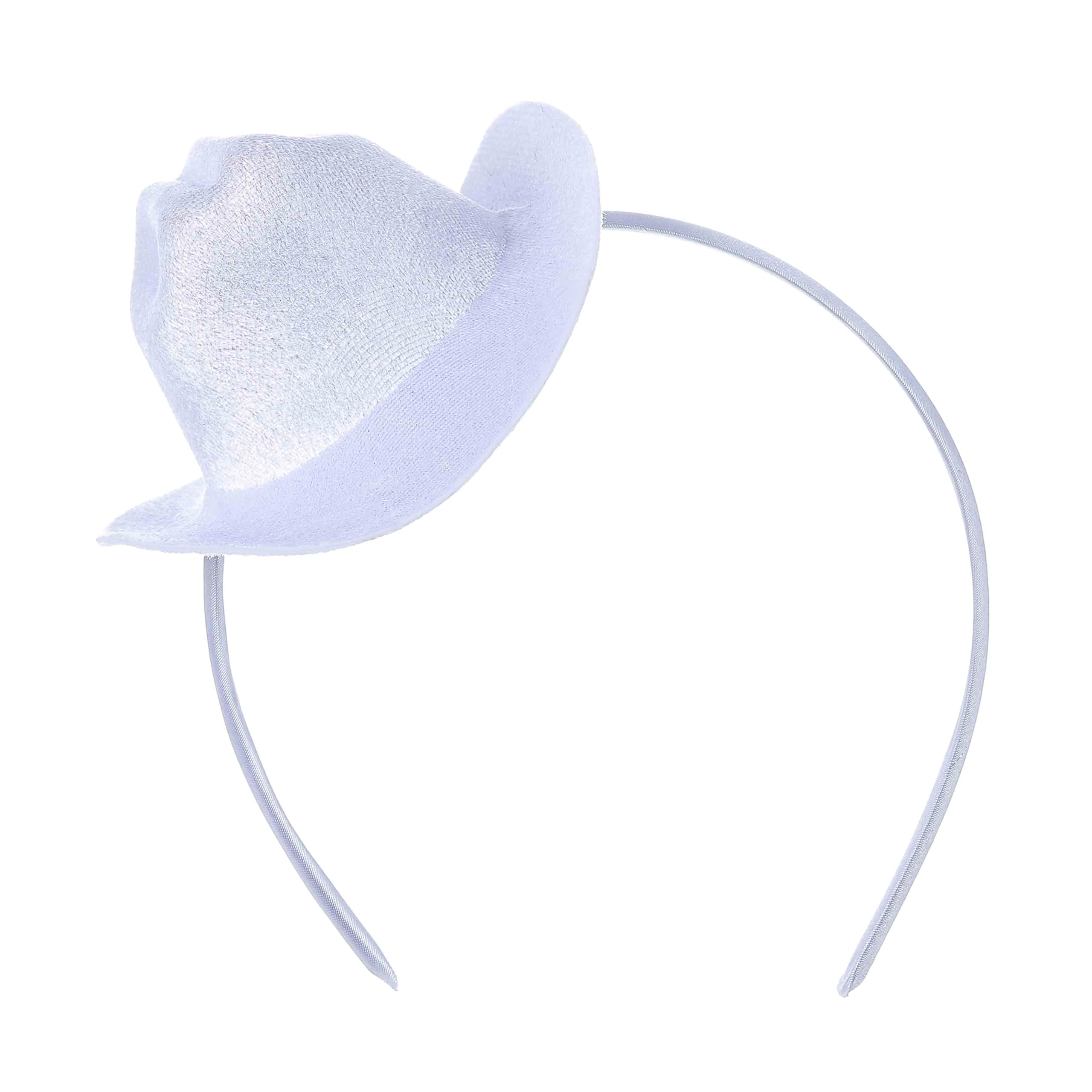 Firuilo Cowgirl Hat Headband Mini Cowboy Hat Headbands Western Cowboy Hairbands Cowgirl Costume Hair Accessories for Women (White, One Size)