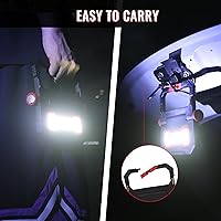 Vista 7 de Luz de trabajo LED, 1900LM COB luces de trabajo recargables portátiles, linterna magnética, 3 modos de luz mecánica brillante con base magnética