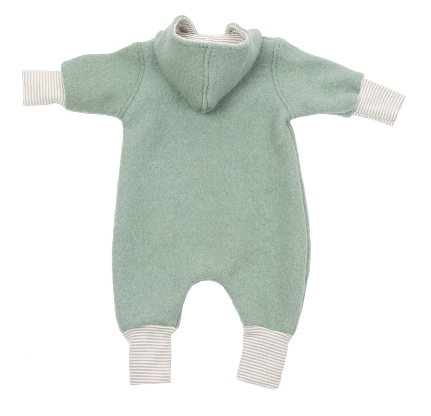 Lilakind“ Baby Wollwalk Overall Einteiler mit Kapuze Walkloden Walkoverall Mint Grün Gr. 56/62-116/122 - Made in Germany