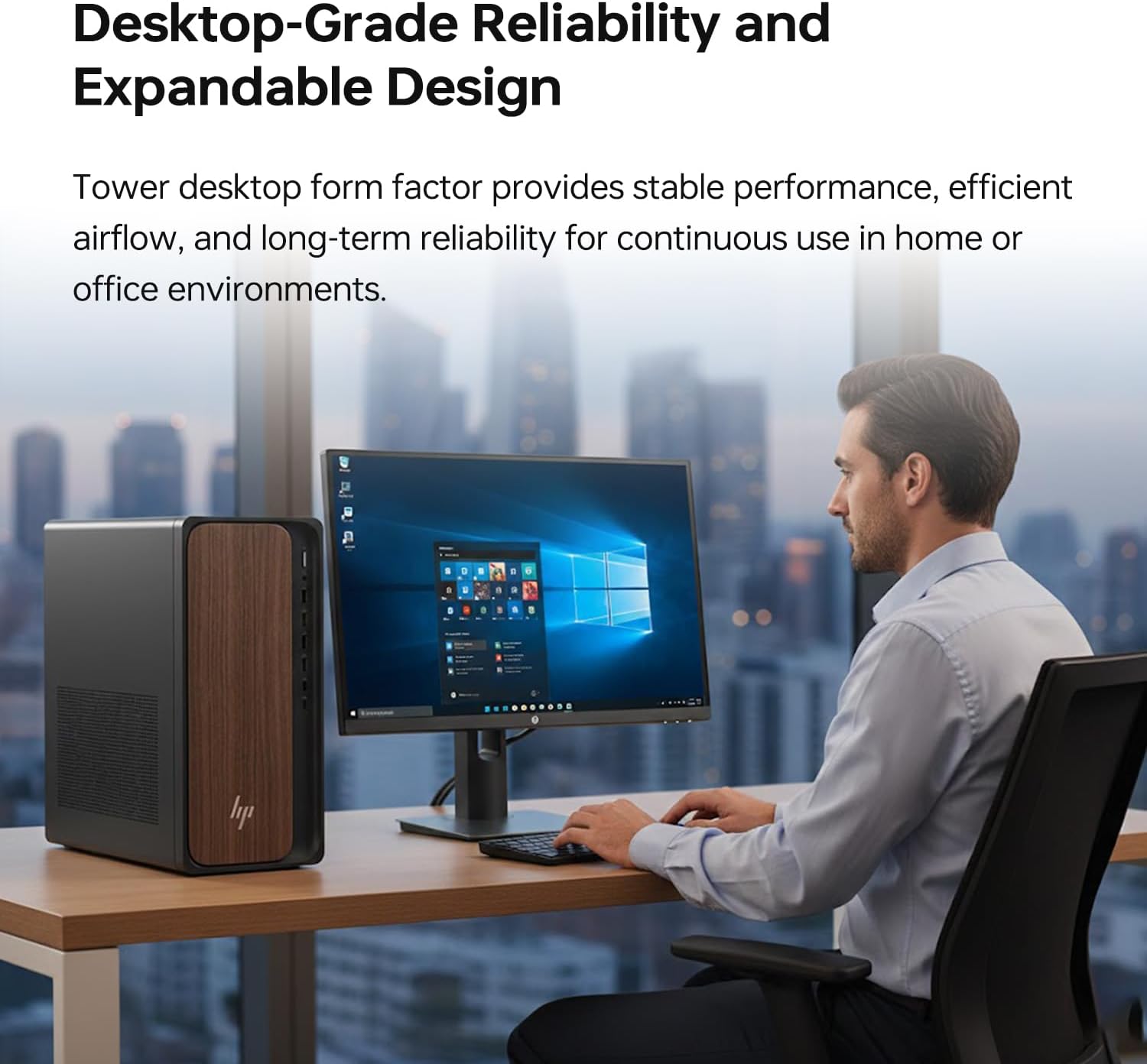 HP OmniDesk(Envy Next Brand) M03 Tower Desktop for Professionals, Core Ultra 7 265 Performance for Multitasking & Productivity, 32GB DDR5 RAM, 2TB SSD, W11P, Bundle with ADATA 64GB USB Flash Drive
