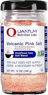 Quantum Nutrition Labs Volcanic Pink Salt - Our Pink Sea Salt is a Hawaiian Red Alaea Sea Salt & Australian Salt Blend for Cooking, Baking with Minerals & Rich Taste - 12 oz
