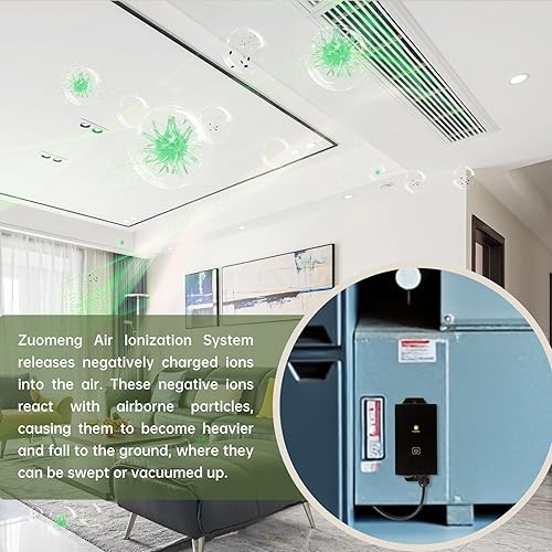 Vista 4 de Purificador de aire HVAC residencial, generador de iones IAQ residencial Zuomeng con indicador LED para una purificación de aire eficaz con 100