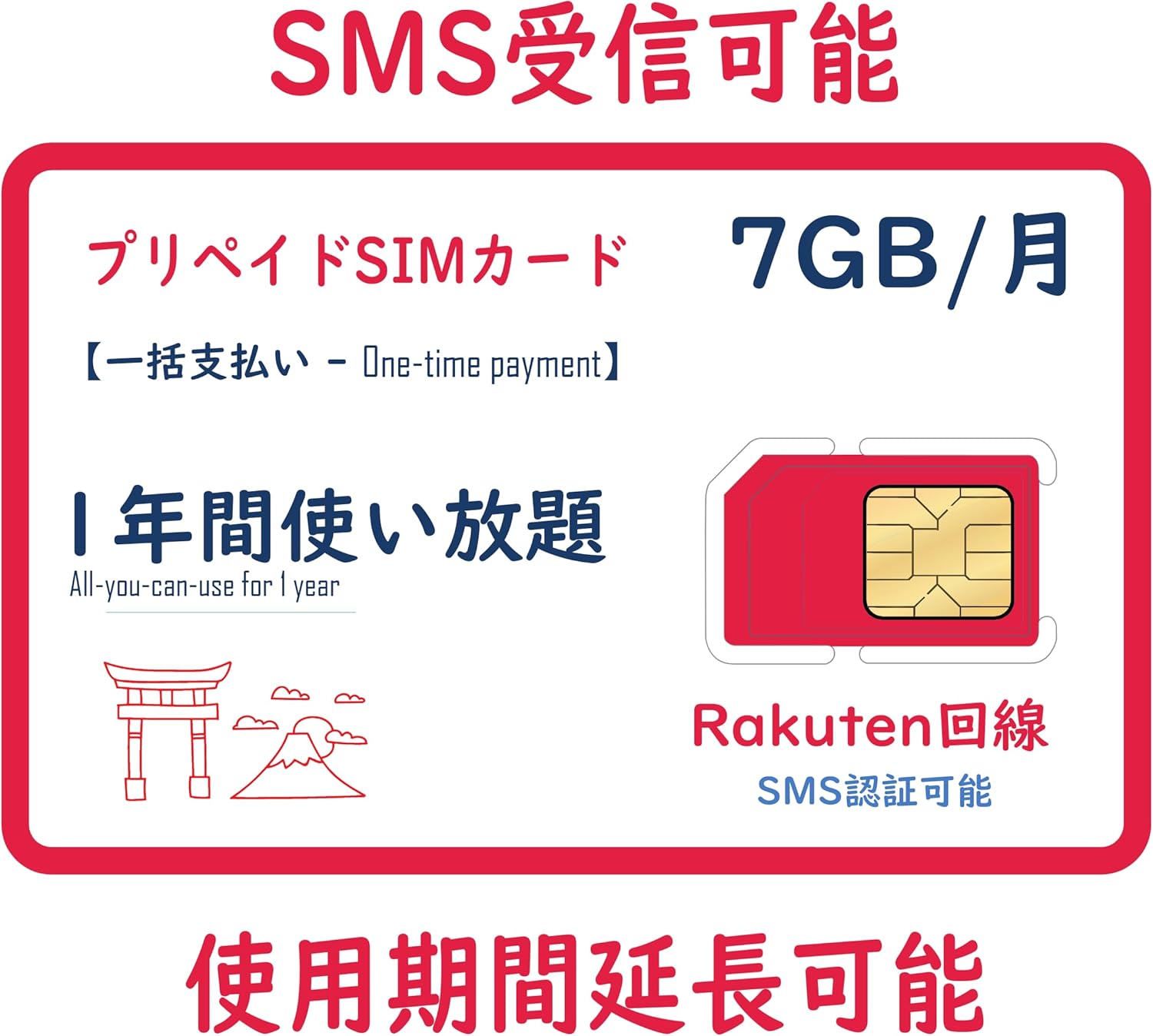 海外プリペイドSIMカード日本で使える SMS受信無料 毎月の基本料金は0！
