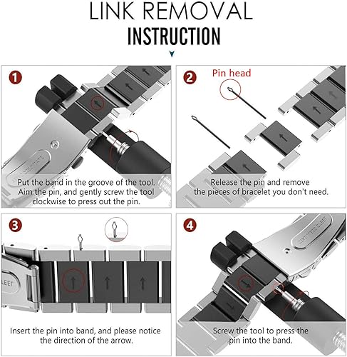 Miniatura 6 de Correas compatibles con Samsung Galaxy Watch de 1.81 pulgadas  Galaxy 3 de 1.772 pulgadas, correa de repuesto de metal de acero inoxidable para