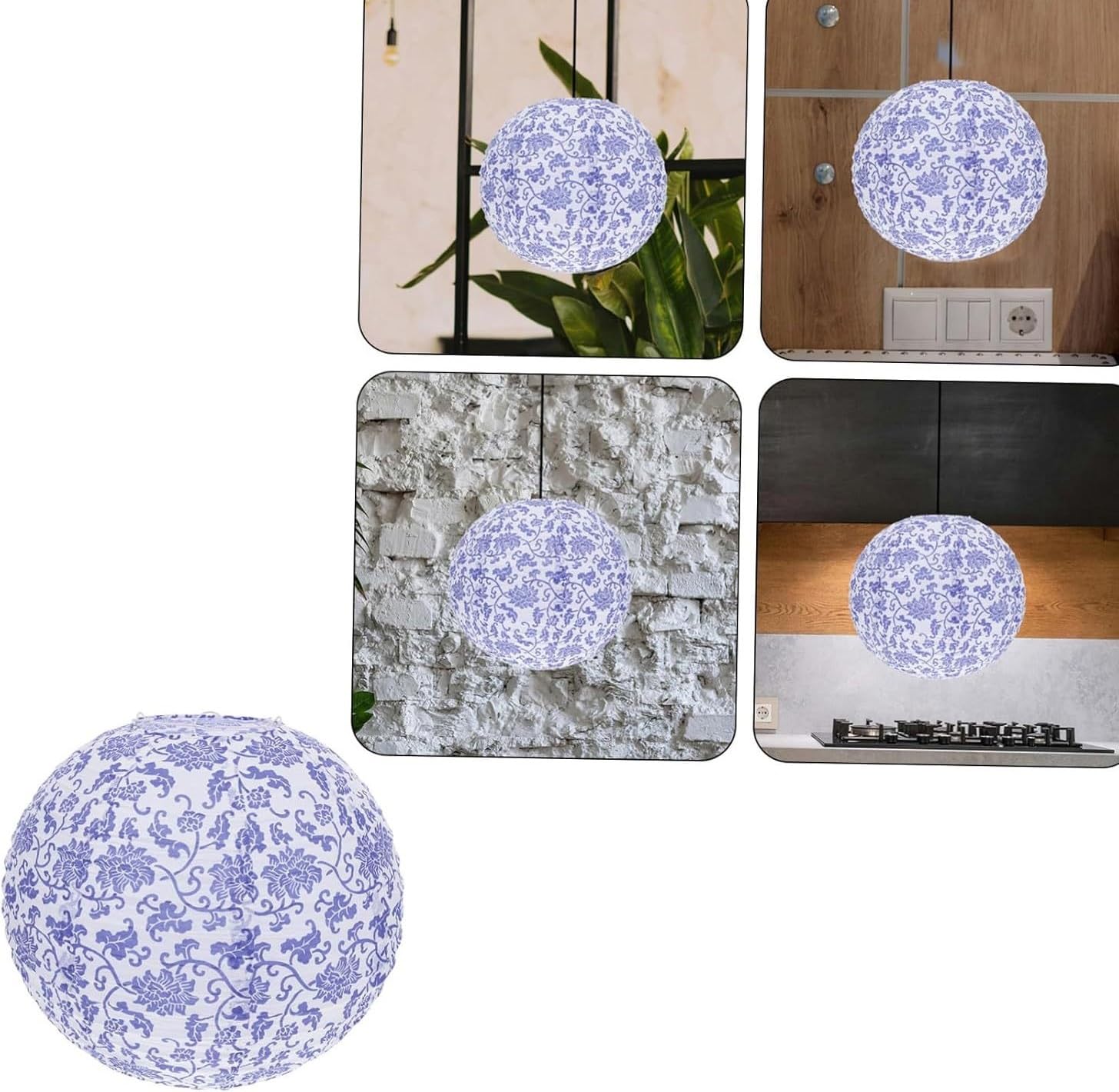 Linternas Papel Farol Chino Redondo Colgante For Fiestas De Cumpleaños, Decoración For Interiores Y Exteriores Decoración(Blue,30cm)
