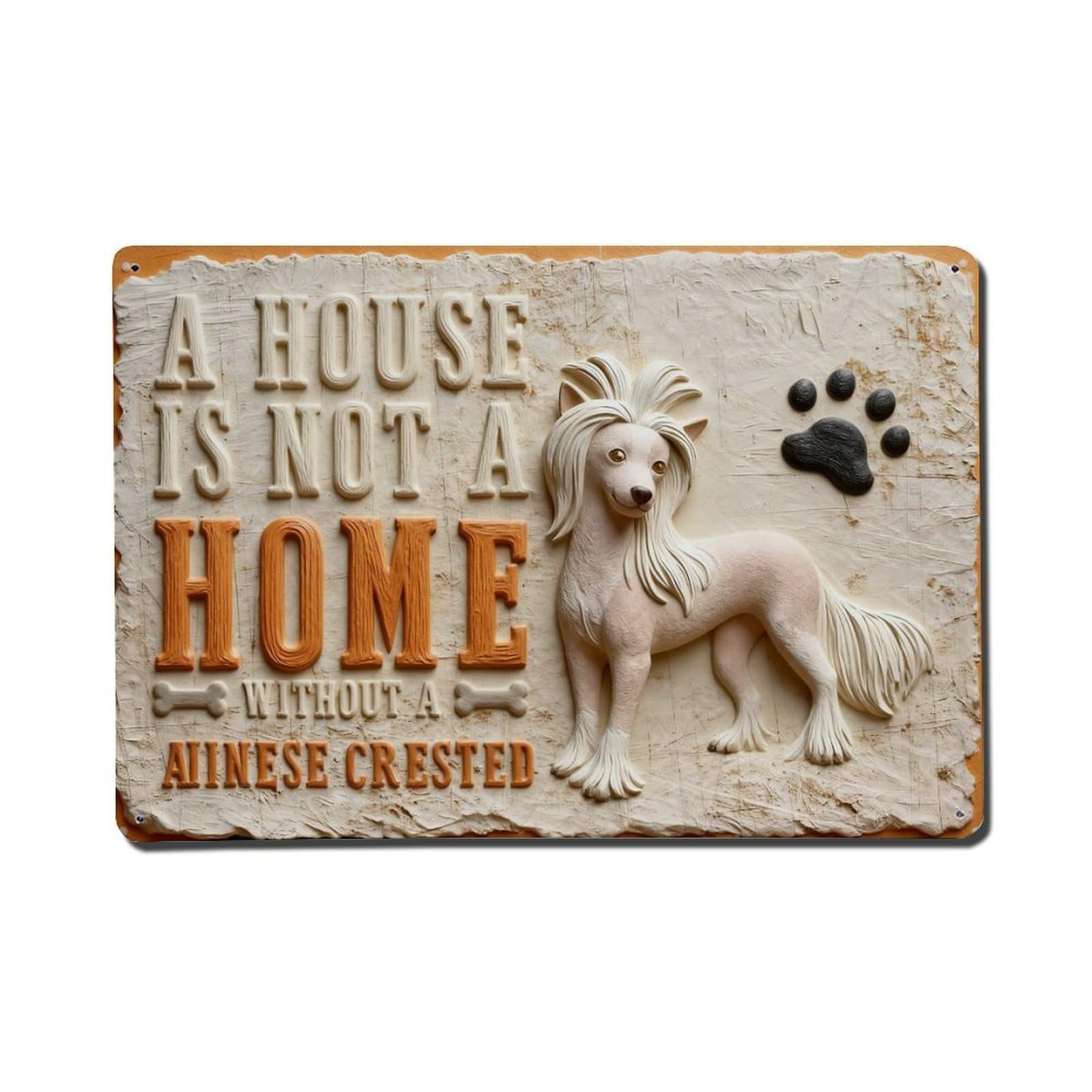 Dog Paw Print Pattern Metal Tin Sign Plaque