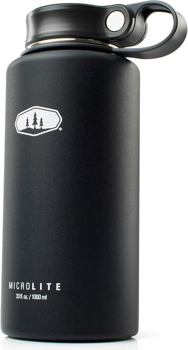MicroLite 1000 Twist 33 fl.oz. Vacuum Insulated Stainless Steel Water Bottle, Black