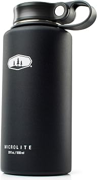 GSI Outdoors - MicroLite 1000 Twist 33 fl.oz. Vacuum Insulated Stainless Steel Water Bottle, Black