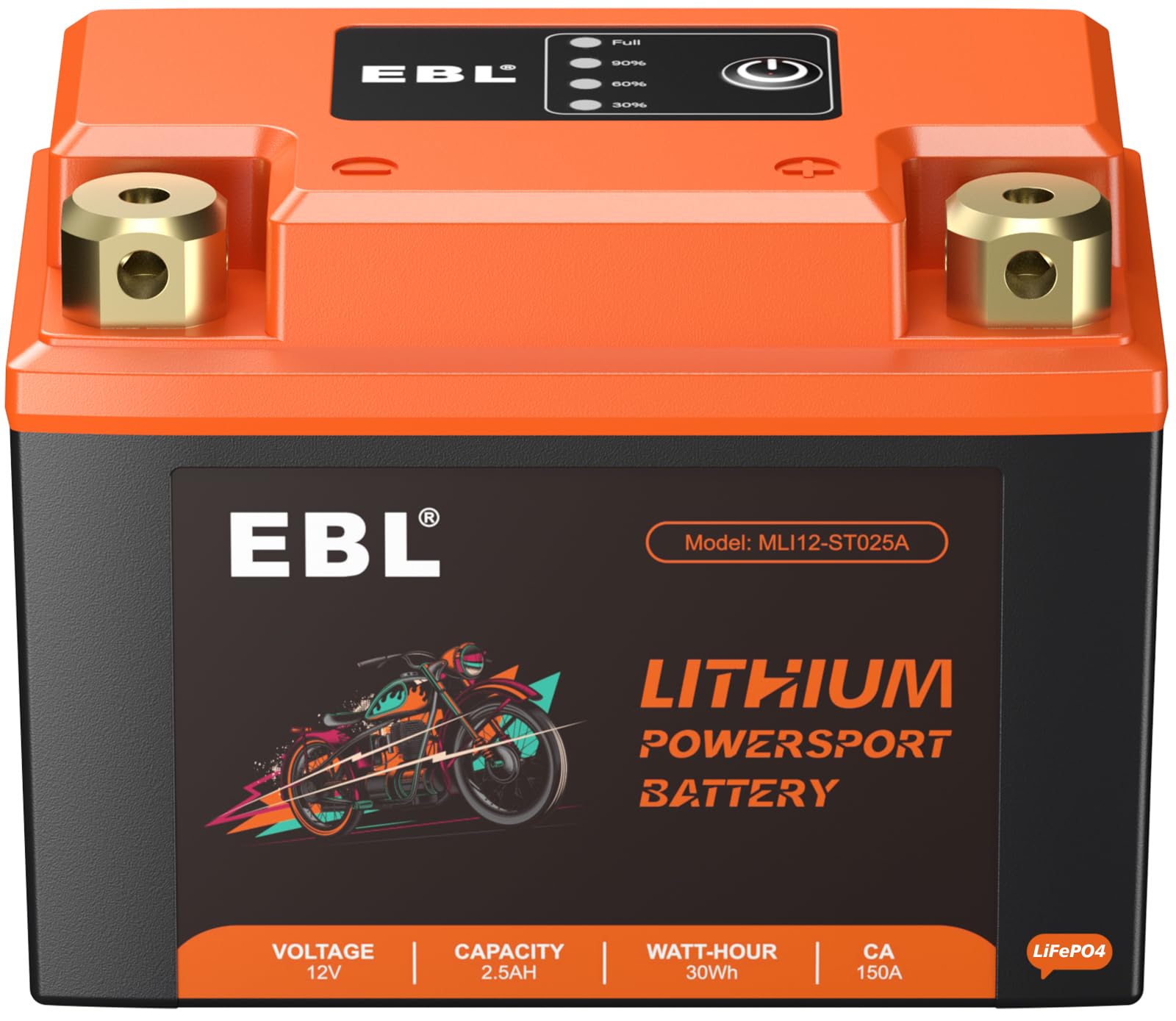 Amazon.com: EBL Lithium YTX4L-BS, 75CCA Lithium LiFePO4 Motorcycle