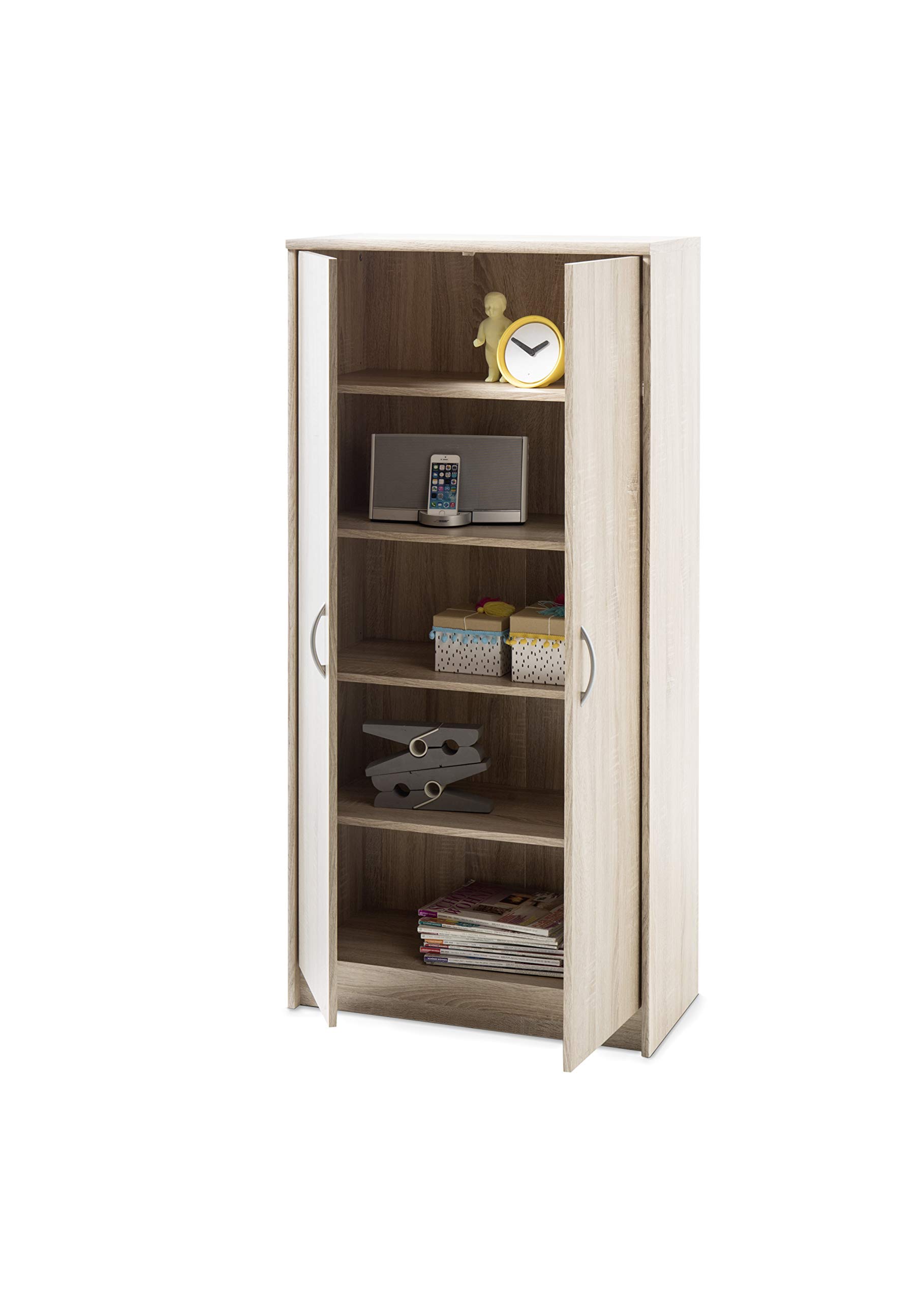 Stella Trading Hochschrank Kleiderschrank Eiche Sonoma Nachbildung, BxHxT 72x148x35 cm